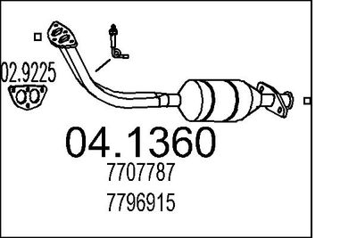 Катализатор MTS 04.1360 для FIAT PANDA