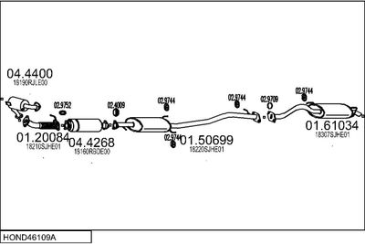 SISTEM DE ESAPAMENT MTS HOND46109A018231