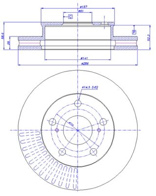 CAR 142.1626 Тормозные диски для TOYOTA HILUX VII Пикап (_N1_, _N2_, _N3_) 2.5 D-4D (KUN15_)
