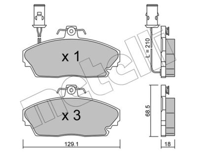 Комплект тормозных колодок, дисковый тормоз METELLI 22-0689-0 для ROVER 800