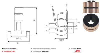 COLECTOR ALTERNATOR AS-PL ASL9005 3