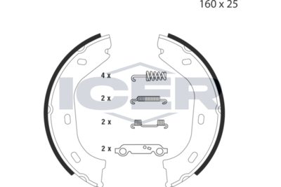 Zestaw szczęk hamulcowych, hamulec postojowy ICER 79PB4005 C