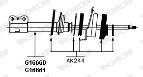 Комплект болтов, корпус опоры амортизатора / колесн. подшипн MONROE AK244 для TOYOTA CAMRY