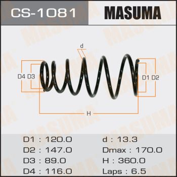 MASUMA CS-1081 Пружина подвески  для TOYOTA CAMRY (Тойота Камр)