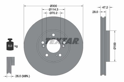 Тормозной диск TEXTAR 92110200 для ACURA RL
