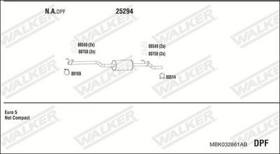 ABGASANLAGE WALKER MBK032861AB
