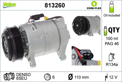 VALEO Kompressor, Klimaanlage VALEO CORE-FLEX (813260)