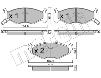 Комплект тормозных колодок, дисковый тормоз METELLI 22-0289-0 для CHRYSLER SARATOGA