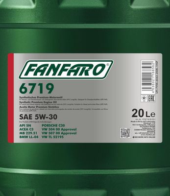 Motorový olej FANFARO 6719 SAE 5W-30 20L