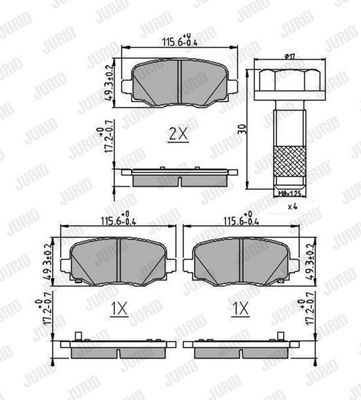 BREMSBELAGSATZ SCHEIBENBREMSE JURID 573693J 1