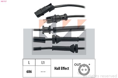Czujnik, prędkość obrotowa koła KW 460 157