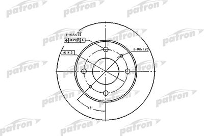 PATRON PBD1443 Тормозные диски  для VOLVO V40 (Вольво В40)