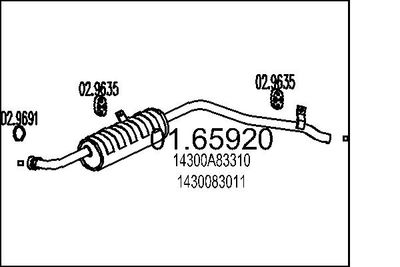 Глушитель выхлопных газов конечный MTS 01.65920 для SUZUKI SJ413