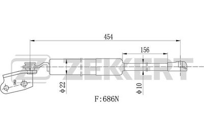 Газовая пружина, крышка багажник ZEKKERT GF-2423 для MAZDA CX-5