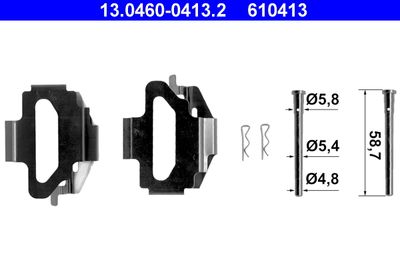 Комплектующие, колодки дискового тормоза ATE 13.0460-0413.2 для FORD ORION