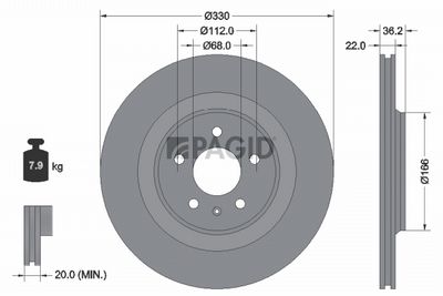 спирачен диск PAGID 54603NC
