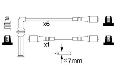 Комплект проводов зажигания BOSCH 0 986 356 729 для OPEL SENATOR