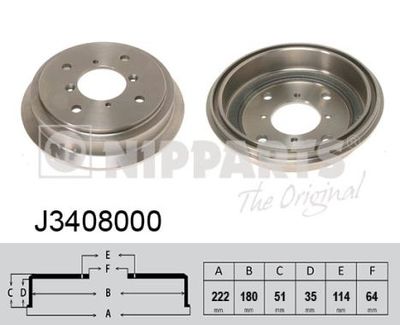 Тормозной барабан NIPPARTS J3408000 для SUZUKI SWIFT