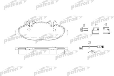 Комплект тормозных колодок, дисковый тормоз PATRON PBP1493 для MERCEDES-BENZ VIANO