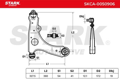 носач, окачване на колелата STARK SKCA-0050906