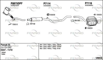 Układ wydechowy FENNO VW936