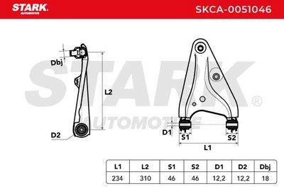 носач, окачване на колелата STARK SKCA-0051046