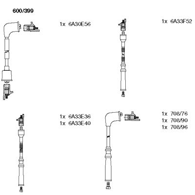 Комплект проводов зажигания BREMI 600/399 для MAZDA 929