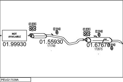 Układ wydechowy MTS PEUG17539A009514