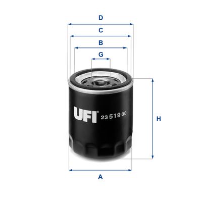 Масляный фильтр UFI 23.519.00 для VW ROUTAN