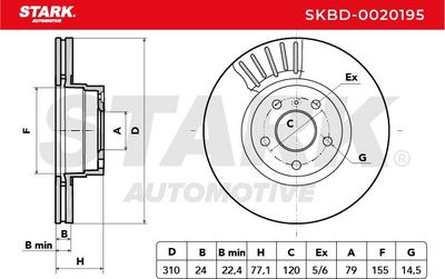 спирачен диск STARK SKBD-0020195