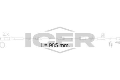 предупредителен контактен сензор, износване на накладките ICER 610621 E C