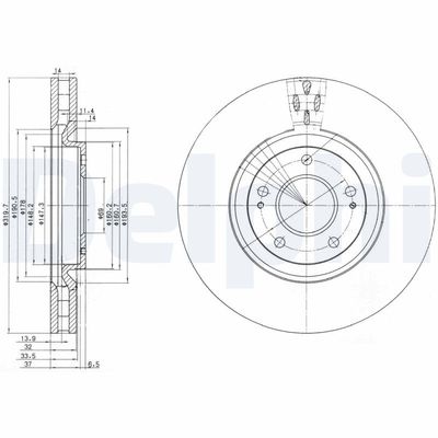 DELPHI Bremsscheibe (BG3988)