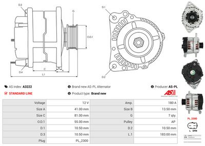 GENERATOR / ALTERNATOR AS-PL A3222 4