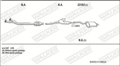 Изпускателна система WALKER BWK014186AA