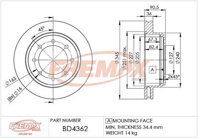 FREMAX BD-4362 Тормозные диски FREMAX для KIA RIO