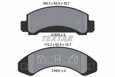 Комплект тормозных колодок, дисковый тормоз TEXTAR 2183001 для FORD USA AEROSTAR