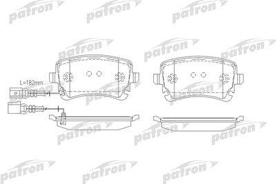 Комплект тормозных колодок, дисковый тормоз PATRON PBP1644 для VW MULTIVAN