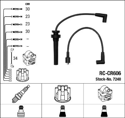 Комплект проводов зажигания NGK 7248 для CHRYSLER NEON