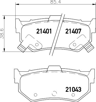 Комплект тормозных колодок, дисковый тормоз TEXTAR 2104302 для HONDA PRELUDE
