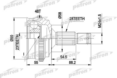 Шарнирный комплект, приводной вал PATRON PCV1179 для PEUGEOT 605