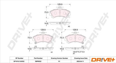 BREMSBELAGSATZ SCHEIBENBREMSE DR!VE+ DP1010100032 2
