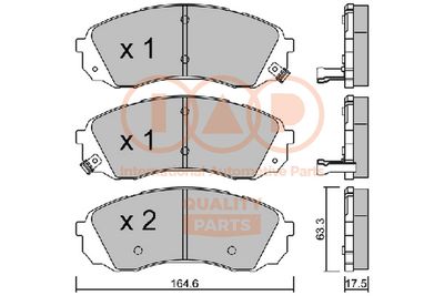 Комплект тормозных колодок, дисковый тормоз IAP QUALITY PARTS 704-21055P для KIA CARNIVAL