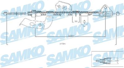 Тросик, cтояночный тормоз SAMKO C0133B для CITROËN C1