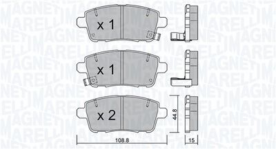 комплект спирачно феродо, дискови спирачки MAGNETI MARELLI 363916061476