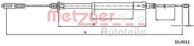 Тросик, cтояночный тормоз METZGER 10.4611 для CITROËN C5