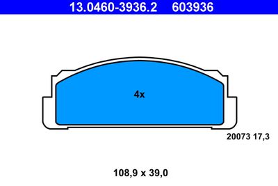 Комплект тормозных колодок, дисковый тормоз ATE 13.0460-3936.2 для LANCIA A