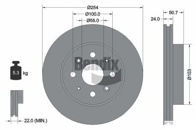 BENDIX Braking BDS2112 Тормозные диски BENDIX BRAKING для KIA RIO