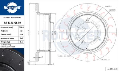 Tarcza hamulcowa ROTINGER RT 1141-GL T9