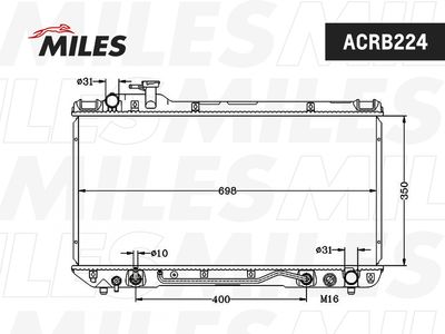 Радиатор, охлаждение двигателя MILES ACRB224