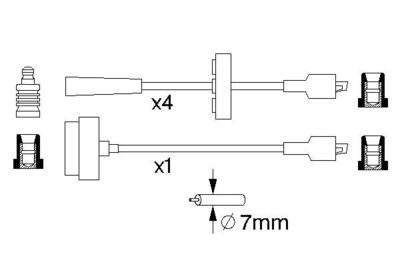 Комплект проводов зажигания BOSCH 0 986 357 077 для ALFA ROMEO ALFETTA
